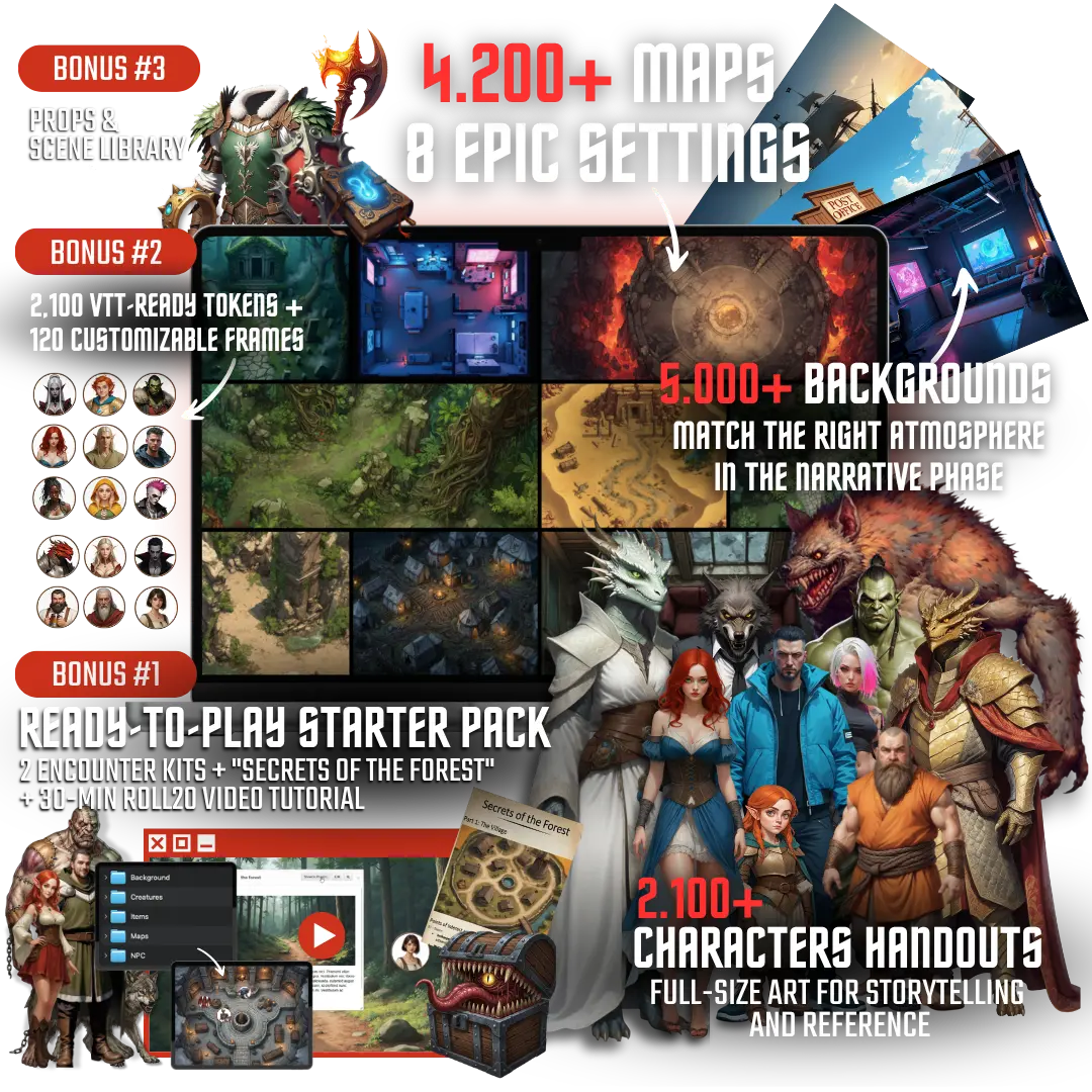 RPG Master Resources Bundle — 15,000+ VTT-Ready Assets for Game Masters